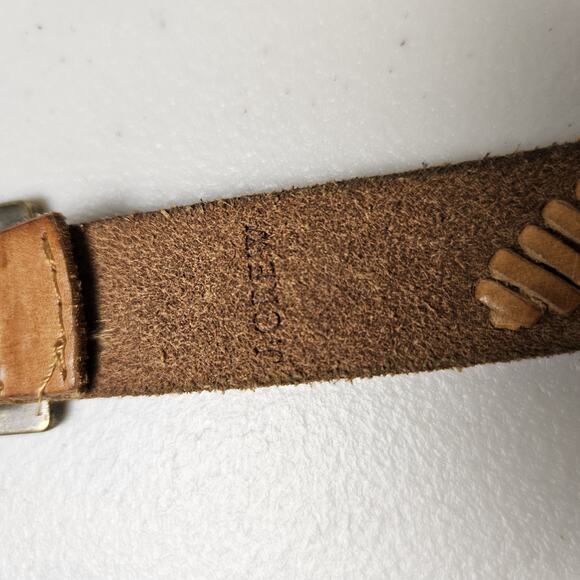 J.Crew Womens Tooled Leather Belt Stitched Accent Western Casual Boho Cowgirl M - Picture 8 of 15